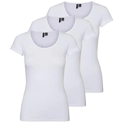 Afbeelding van VERO MODA Dames Vmmaxi My Ss Soft U Neck Noos T shirt, wit (3 x Bright White), XL