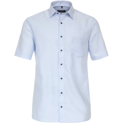 Afbeelding van CASA MODA comfort fit overhemd korte mouw dobby blauw Strijkvrij Boordmaat: 46