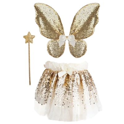 Afbeelding van Great Pretenders Glitter Gouden Verkleedset 4 6 jaar