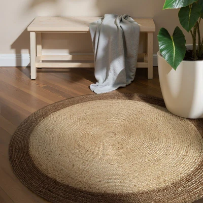 Afbeelding van Hanse Home Jutta Jutetetapijt, natuurlijk woonkamertapijt, rond, van 100% jute, handgeweven, robuust en onderhoudsvriendelijk, modern, boho tapijt natuurlijke vezels, ivoor greige