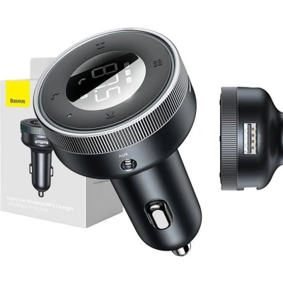 Afbeelding van Baseus FM Transmitter Draadloze Bluetooth 5.0 AUX &amp; USB Snellader Handsfree Carkit