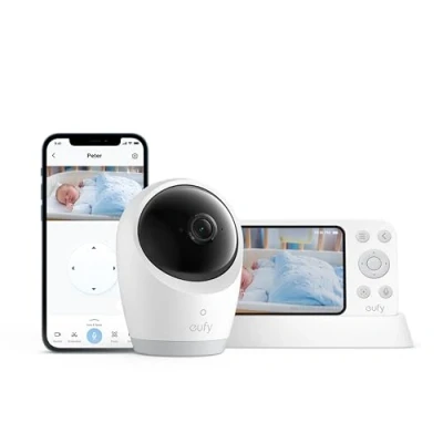 Afbeelding van eufy Baby Monitor E21 with 4K Camera, Hybrid Wi Fi and No Connection, App Control, Ultra Clear Night View, Pan Tilt, 8x Zoom, Portable Camera Built In Battery, ANR, Smart Alerts