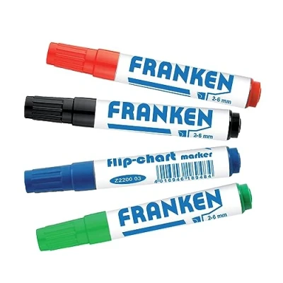 Afbeelding van FRANKEN flipchart marker, lijndikte: 2 6 mm, 4 delig etui