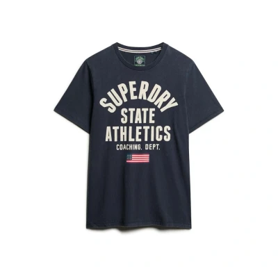 Afbeelding van Superdry Athletic Ess T shirt Met Korte Mouwen Blauw M Man