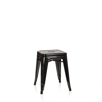 Afbeelding van hjh OFFICE 645000 kruk laag VANTAGGIO metaal zwart in industrieel design, stapelbaar