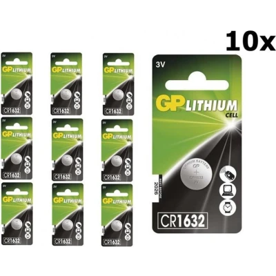 Afbeelding van 10 Stuks (10 Blister a 1st) GP CR1632 125mAh 3V Lithium Knoopcel Batterij