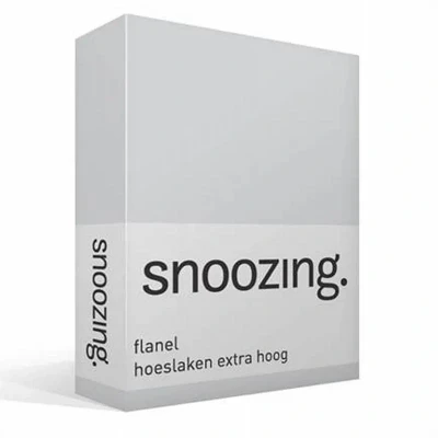 Afbeelding van Snoozing Flanel Extra Hoog Hoeslaken Eenpersoons 80/90x200 cm Grijs