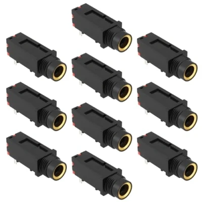 Afbeelding van OTOTEC 10 Stks Gold Plating 6.35mm 3 Pin Socket Hoofdtelefoon Stereo Jack Vervanging Deel 1/4 &quot;Hoofdtelefoon Audio Connector PCB Mount 50 V/1A