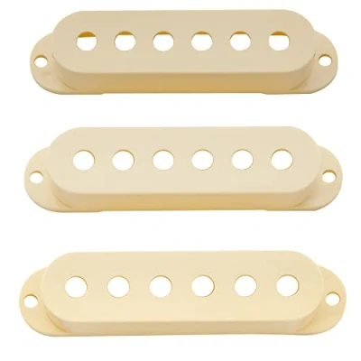 Afbeelding van Musiclily Pro Kunststof 50/50/52mm Stratocaster Pickup Covers voor Single Coil Elementen Import Strat Squier Gitaar, Crème (Set van 3)