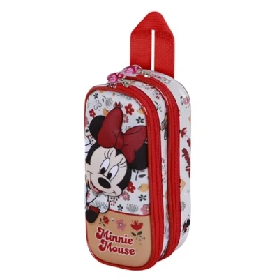Afbeelding van Disney Minnie Mouse Flowered 3D Dubbele Etui, Rood, 22 x 10 cm, Rode Mouse, Eén maat, Etui