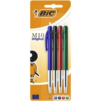 Afbeelding van Balpen Bic M10 medium assorti blister à 4 stuks