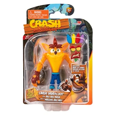 Afbeelding van BANDAI Crash Bandicoot actiefiguren met masker 11 cm speelgoed en standaard accessoires, verzamelbare figuren als koopwaar videogamegeschenk