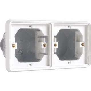 Afbeelding van Niko New Hydro Inbouwkader 2 voudig horizontaal Alpinwit IP55 (701 75000)