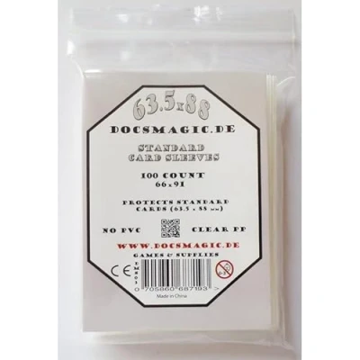 Afbeelding van Docsmagic.de 100 Card Game Sleeves Klar Clear 63,5 x 88 Standard 66 91
