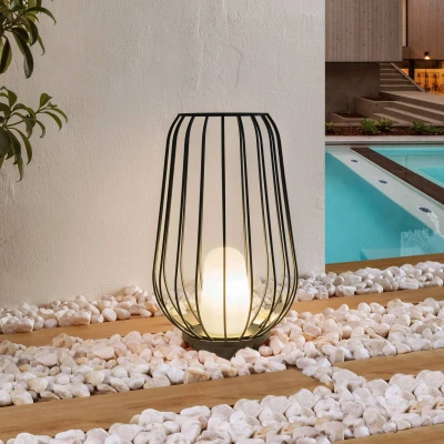 Afbeelding van Lucande Terraslampen 1licht Aluminium H: 52.7 cm E27 zwart