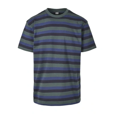 Afbeelding van Urban Classics Tshirt print, Heren, Maat: Medium, Bottlegreen/midnightnavy