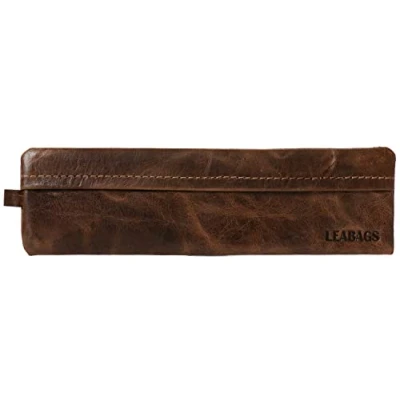 Afbeelding van LEABAGS Fort Vaux Pennenetui van echt buffelleer in vintage look, leren etui, klein pennenetui, 21,5 x 8,5 cm, (Large)