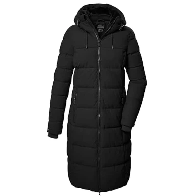 Afbeelding van killtec Dames gewatteerde jas/functionele jas in dons look met capuchon KOW 56 WMN QLTD CT, zwart, 46, 41810 000