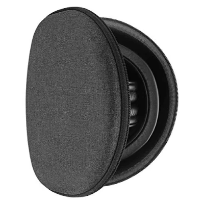 Afbeelding van Geekria Shield Hoofdtelefoonhoes, compatibel met Audio Technica ATH M50X, ATHM70X, M50XBT2, M50 hoes, vervangende harde reisdraagtas kabelopslag (donkergrijs)