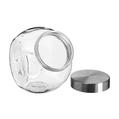 Afbeelding van Snoeppot/voorraadpot 0,65L glas met RVS deksel Voorraadpot