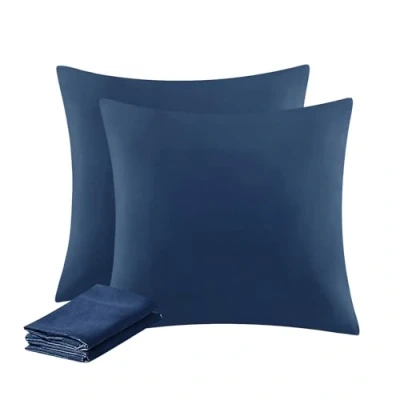 Afbeelding van Aisbo kussensloop, 80 x cm, set van 2 stuks, kussenslopen met ritssluiting, microvezel, zacht, blauw