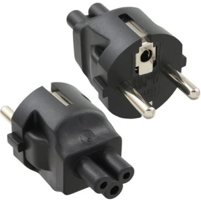 Afbeelding van Stroom adapter C5 (v) Schuko CEE 7/7 (m) / zwart