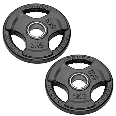 Afbeelding van Olympische halterschijven voor lange en korte halters, bumperplates gat 50 mm, rubberen gewichtsschijven van 2,5 kg tot 20 (2 schijven à 5 kg)