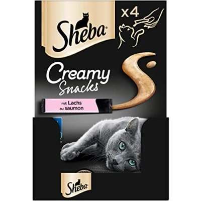 Afbeelding van Sheba Creamy Snacks Salmon Cat Treat Handige handliksticks 44 x 12g