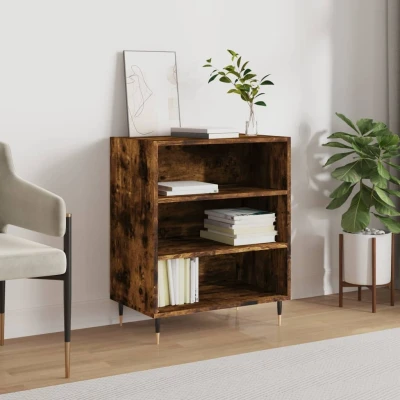 Afbeelding van Dressoir 57x35x70 cm bewerkt hout gerookt eikenkleurig
