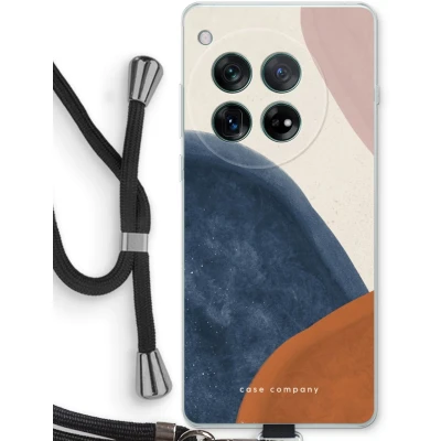 Afbeelding van Case Company® hoesje met Koord geschikt voor OnePlus 12r Geo #1 Telefoonhoesje Zwart Bescherming aan alle Kanten en Over de Schermrand