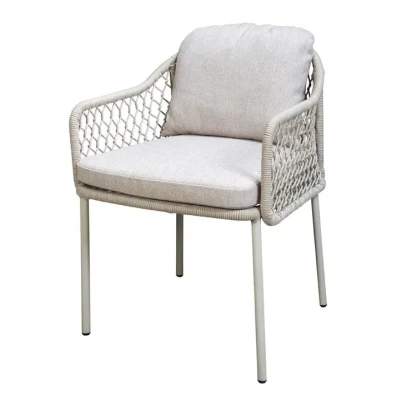 Afbeelding van Rocha dining chair aluminium salix/rope salix/flax beige AW Yoi