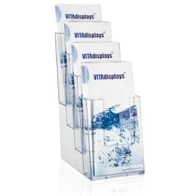 Afbeelding van taymar® Brochurehouder/flyerhouder 4 vakken DIN lang (DL)