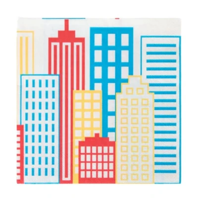 Afbeelding van Papieren servetten big city New York superhelden themafeest