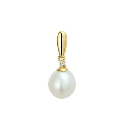 Afbeelding van Geelgouden Hanger parel en zirkonia 14 x 8 4016817