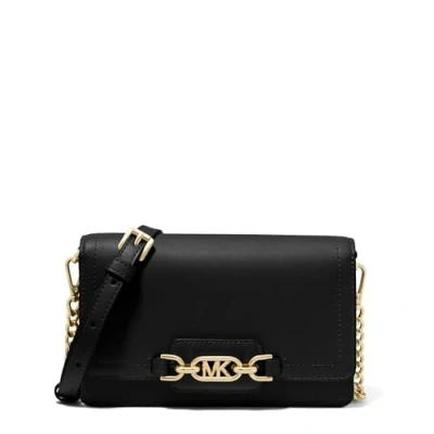 Afbeelding van Michael Kors leren telefoontasje Heather zwart