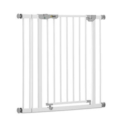 Afbeelding van Hauck Deurbeschermingsrooster / trapbeschermingsrooster voor kinderen Autoclose N Stop Safety Gate incl. 9 cm verlenging, zelfsluitend, zonder boren, 84 89 breed, uitbreidbaar, metalen rooster, wit