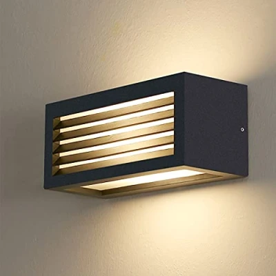 Afbeelding van HLFVLITE Buitenwandlamp E27 moderne wandlamp gegoten aluminium Up and Down lampen max. 40W IP54 waterdicht, zwart