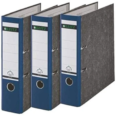 Afbeelding van Leitz 310305035 kwaliteitsordner 180A met sleuven, A4 breed, 3 stuks, blauw