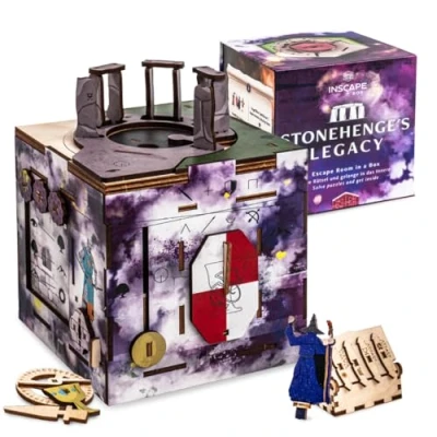 Afbeelding van INSCAPE Stonehenge&#039;s Legacy puzzelbox, houten Escape Room spel volwassenen en kinderen, puzzelspellen voor volwassenen, 3D puzzel, cluebox, denkspelletjes