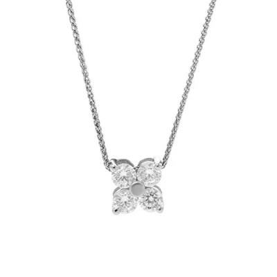 Afbeelding van Orphelia ZH 7312 Hanger Flower + ketting Zilver 925 Zirkonia 1.1 cm