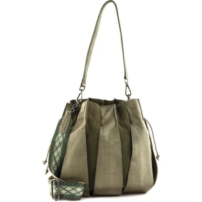 Afbeelding van FREDsBRUDER Leren Schoudertas Xillo Drawstring Bag Matcha Green Mintgroen