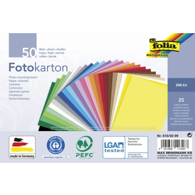 Afbeelding van Fotokarton Folia 2 zijdig A5 270gr 50 vel 25 kleuren