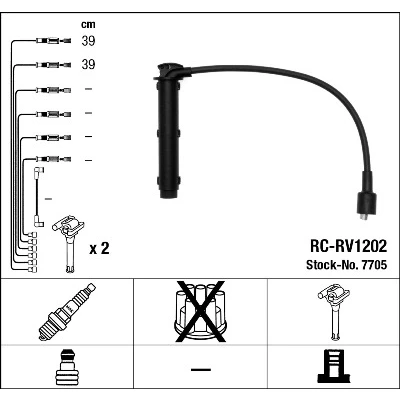 Afbeelding van Bougiekabelset NGK 7705