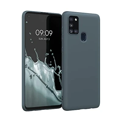 Afbeelding van kwmobile telefoonhoesje compatibel met Samsung Galaxy A21s hoesje Zachte case voor smartphone Back cover in leisteen