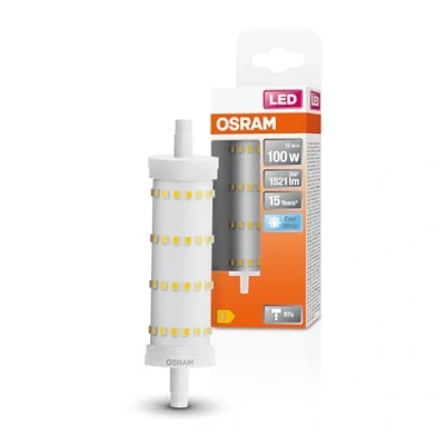 Afbeelding van OSRAM LED Line lamp met R7s retrofit sokkel, 13 W / 1521 lm, helder, koel wit licht 4000 K, niet dimbaar. IP20, loodvrij glas, 28 mm diameter, EEK E.