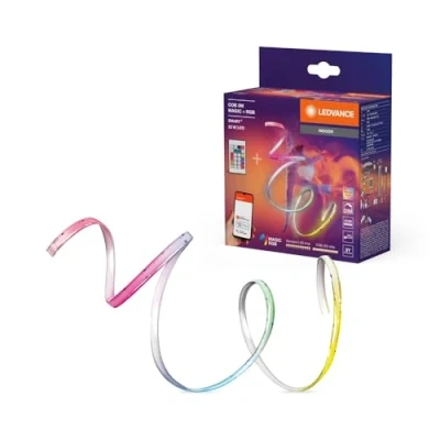 Afbeelding van LEDVANCE SMART WIFI LED lichtstrip inclusief afstandsbediening met MAGIC RGB kleurcontrole, COB technologie voor homogeen lichteffect, 22 W, 3 m lengte, binnentoepassingen, niet vervangbaar
