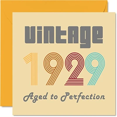 Afbeelding van 95e verjaardagskaarten voor mannen vrouwen vintage 1929 tot in de perfectie 95 verjaardagskaart grappig haar hem, 145 mm x beste vriend verjaardag wenskaarten overgrootvader oma