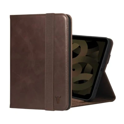 Afbeelding van TORRO Tablet Hoes Compatibel met iPad Mini 6e Gen Echt Kwaliteitsvol Lederen Cover [Verstelbare Stand functie] [Wake/Sleep Compatibel] 2021 (Donkerbruin)