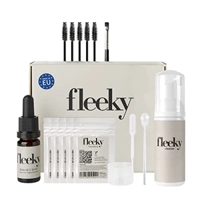 Afbeelding van fleeky Brow henna Kit DIY wenkbrauwverf voor brows on fleek, kleurpoeder natuurlijke wenkbrauwkleuren, perfect meisjesavond, verjaardagscadeau vriendi (Maxi, zwart)