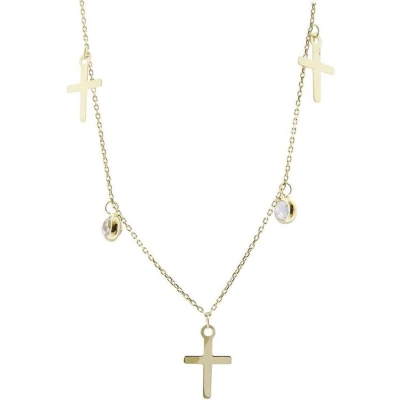 Afbeelding van Geel gouden kruis hanger